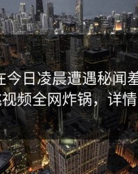 圈内人在今日凌晨遭遇秘闻羞涩难挡，樱桃视频全网炸锅，详情围观