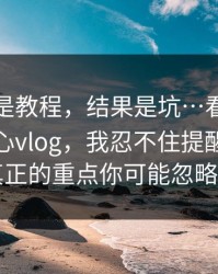 我以为是教程，结果是坑…看到有人在搜糖心vlog，我忍不住提醒一句 · 真正的重点你可能忽略了