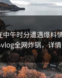 神秘人在中午时分遭遇爆料情不自禁，糖心vlog全网炸锅，详情围观