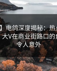 【速报】电鸽深度揭秘：热点事件风波背后，大V在商业街路口的角色格外令人意外