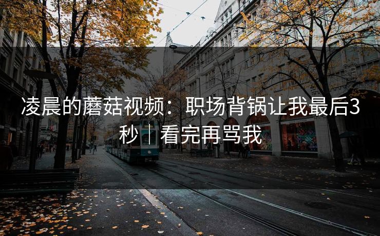 凌晨的蘑菇视频：职场背锅让我最后3秒｜看完再骂我